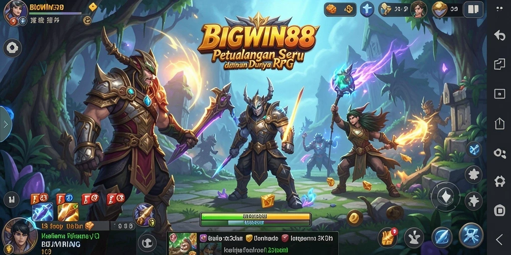 Tampilan gameplay RPG seru di BIGWIN88 dengan karakter unik.