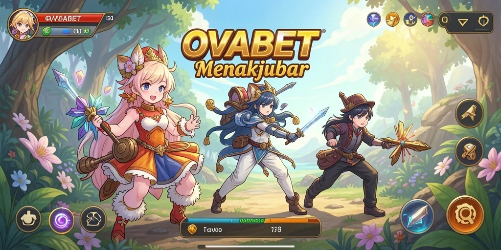 Screenshot gameplay OVABET yang menampilkan aksi seru dan karakter anime.