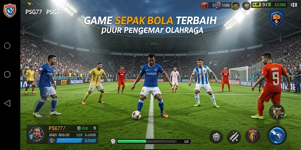 Tangkapan layar dari gameplay mendebarkan sepak bola.