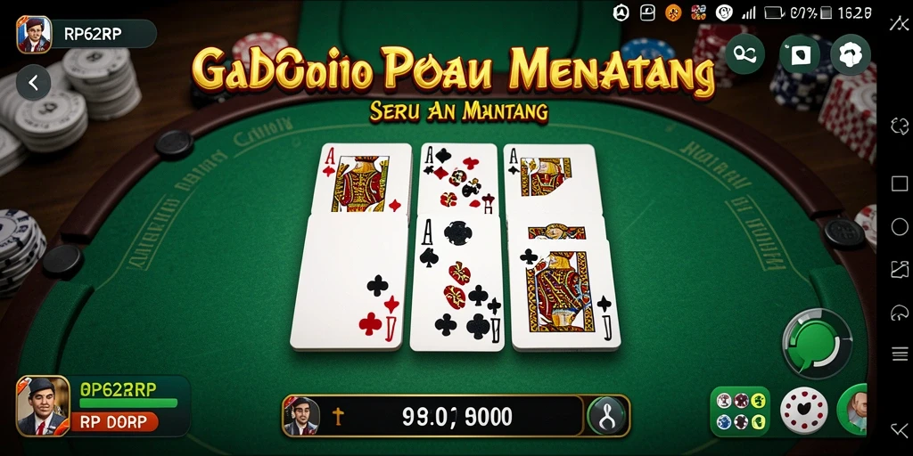 Tampilan gameplay menarik dari RP62RP yang menonjolkan strategi domino.