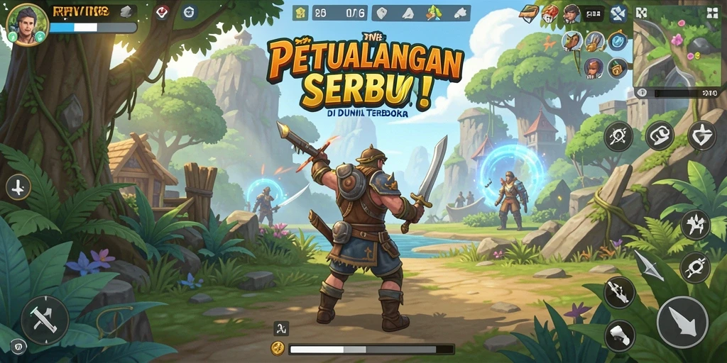 Screenshot menunjukkan pemain menjelajahi dunia luas RPVIP6.
